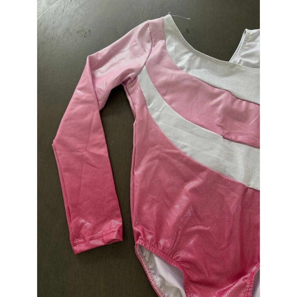 Gymnastic Leotard for Girls Long Sleeve Glitter Rhinestone Dance Ballet Bodysuit